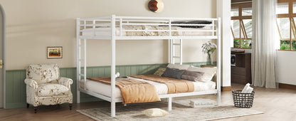 Metal Queen over Queen Bunk Bed for Teens and Adults,Space - Saving/Noise Reduced/No Box Spring Needed,White - 1st Choice Furniture Direct