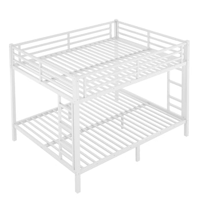 Metal Queen over Queen Bunk Bed for Teens and Adults,Space - Saving/Noise Reduced/No Box Spring Needed,White - 1st Choice Furniture Direct