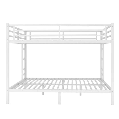 Metal Queen over Queen Bunk Bed for Teens and Adults,Space - Saving/Noise Reduced/No Box Spring Needed,White - 1st Choice Furniture Direct