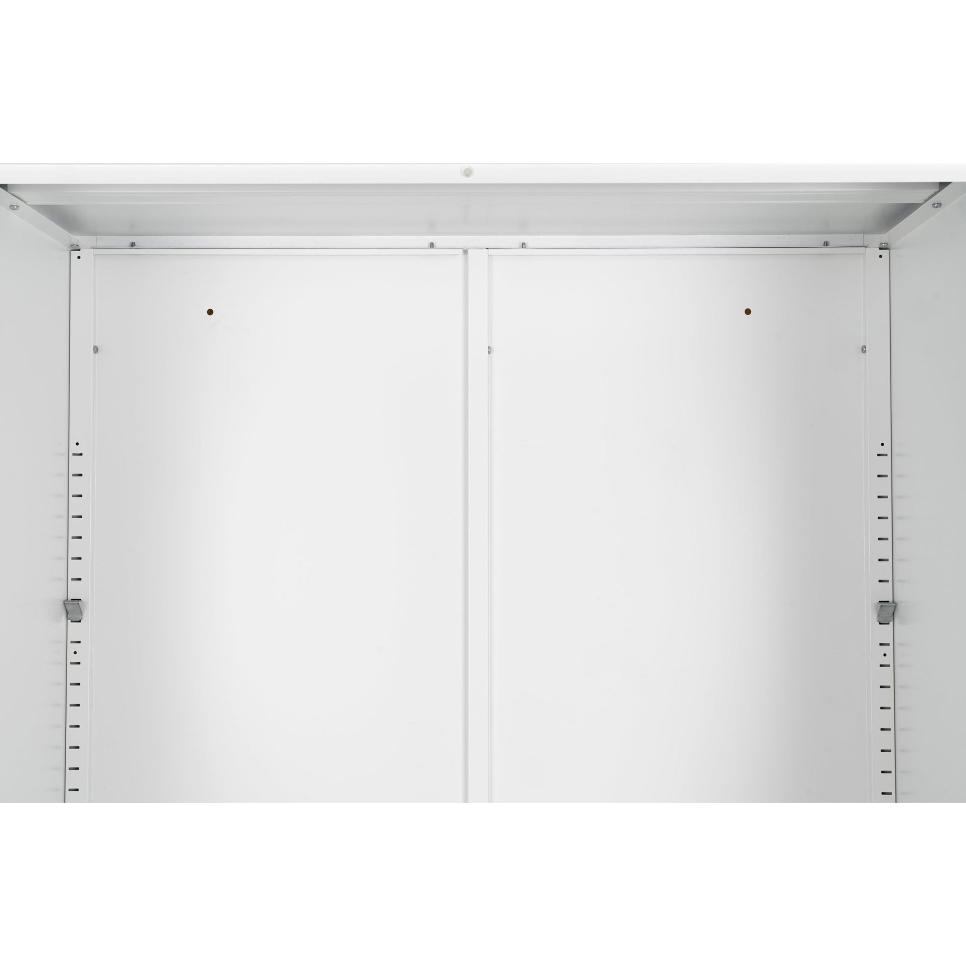 Metal Storage Cabinet with 2 Doors and 2 Adjustable Shelves, Steel Garage Storage Cabinet, Metal File Cabinet for Home Office School Gym, White - 1st Choice Furniture Direct