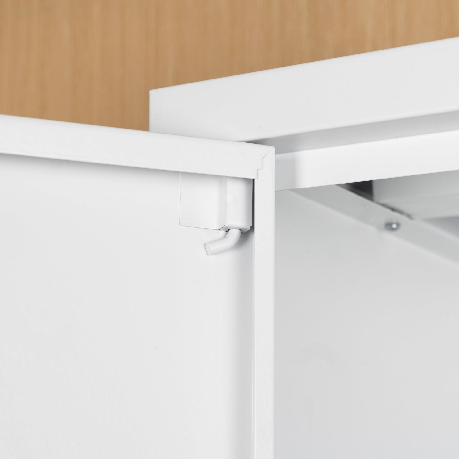 Metal Storage Cabinet with 2 Doors and 2 Adjustable Shelves, Steel Garage Storage Cabinet, Metal File Cabinet for Home Office School Gym, White - 1st Choice Furniture Direct