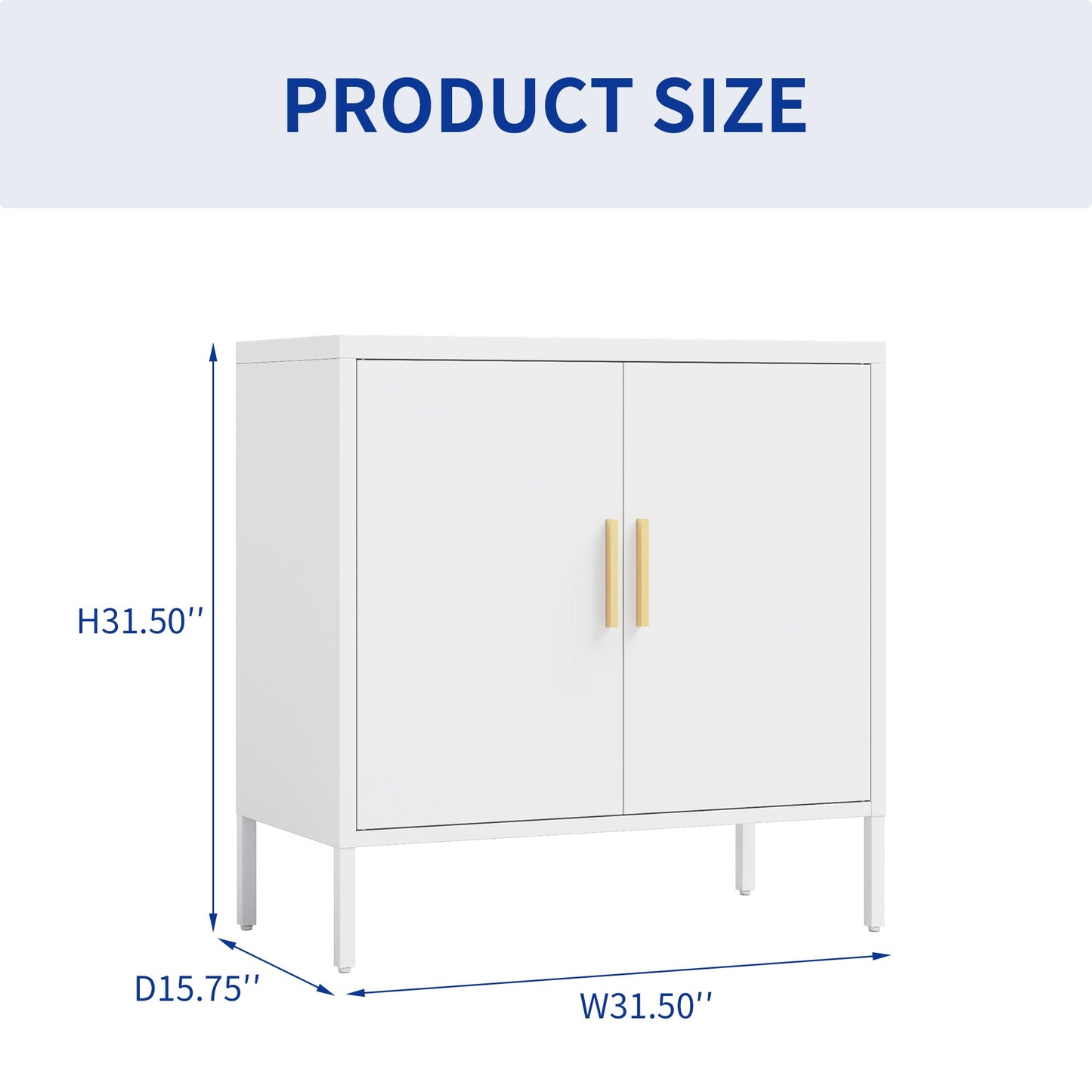 Metal Storage Cabinet with 2 Doors and 2 Adjustable Shelves, Steel Garage Storage Cabinet, Metal File Cabinet for Home Office School Gym, White - 1st Choice Furniture Direct