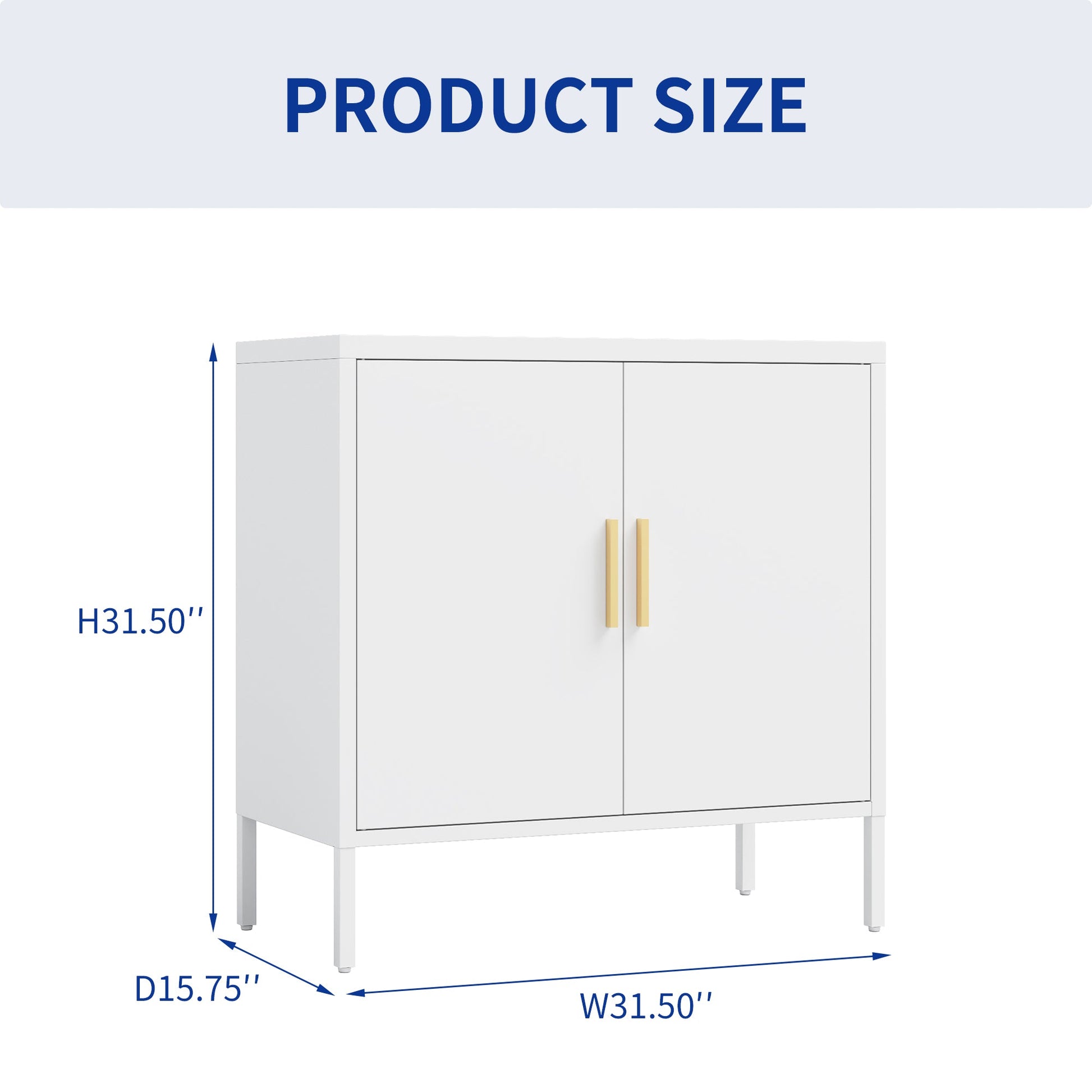 Metal Storage Cabinet with 2 Doors and 2 Adjustable Shelves, Steel Garage Storage Cabinet, Metal File Cabinet for Home Office School Gym, White - 1st Choice Furniture Direct