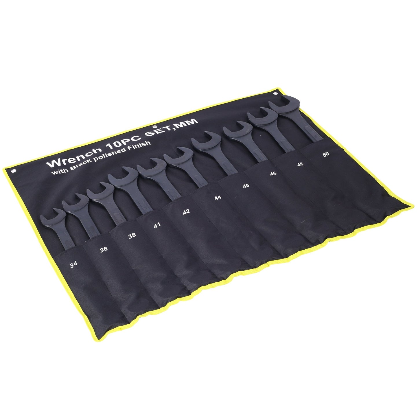 Metric Jumbo Combination Wrench Set Extra Large,10 PC Metric Black - Oxide Jumbo Combo Wrench Set 34 - 50mm with pouch - 1st Choice Furniture Direct