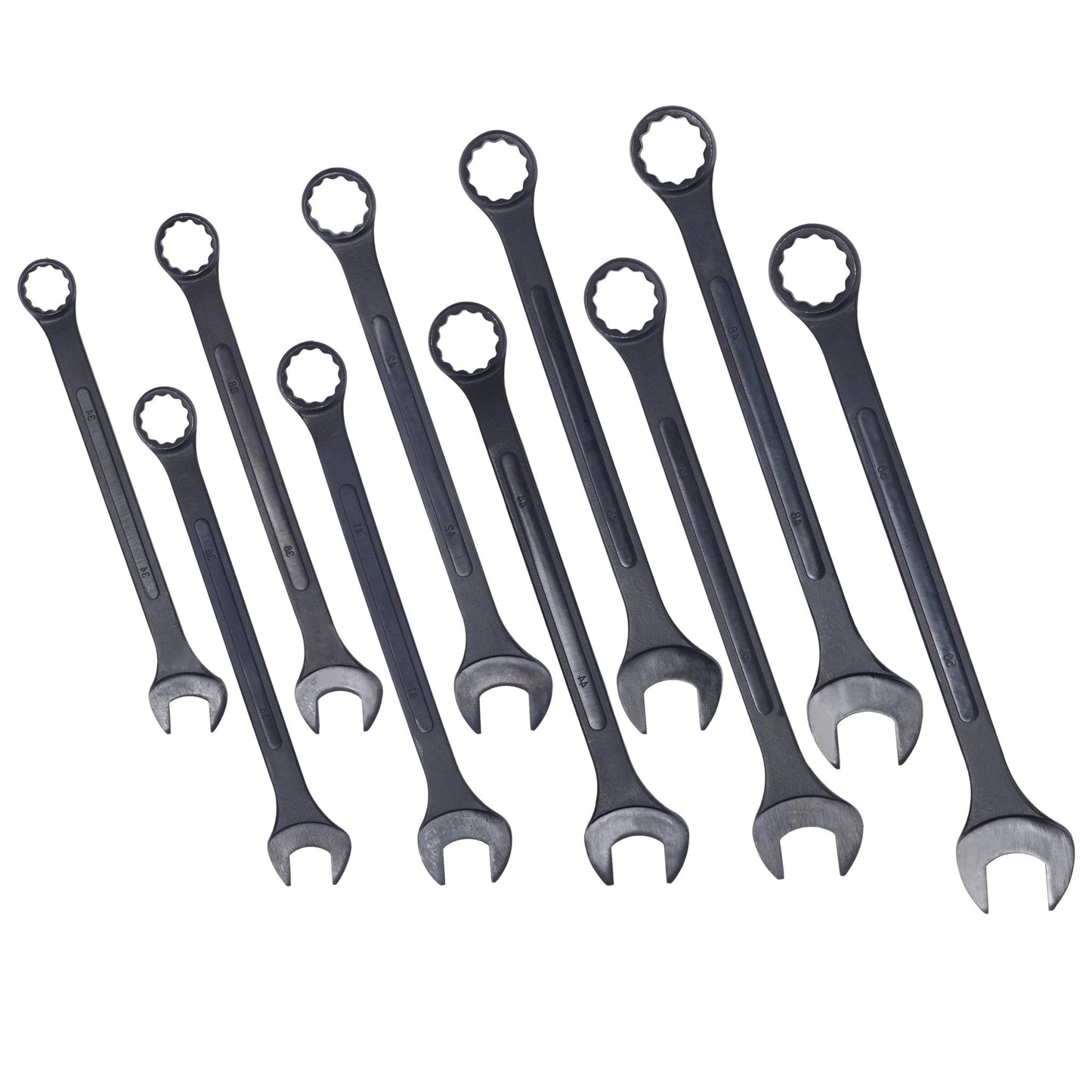 Metric Jumbo Combination Wrench Set Extra Large,10 PC Metric Black - Oxide Jumbo Combo Wrench Set 34 - 50mm with pouch - 1st Choice Furniture Direct