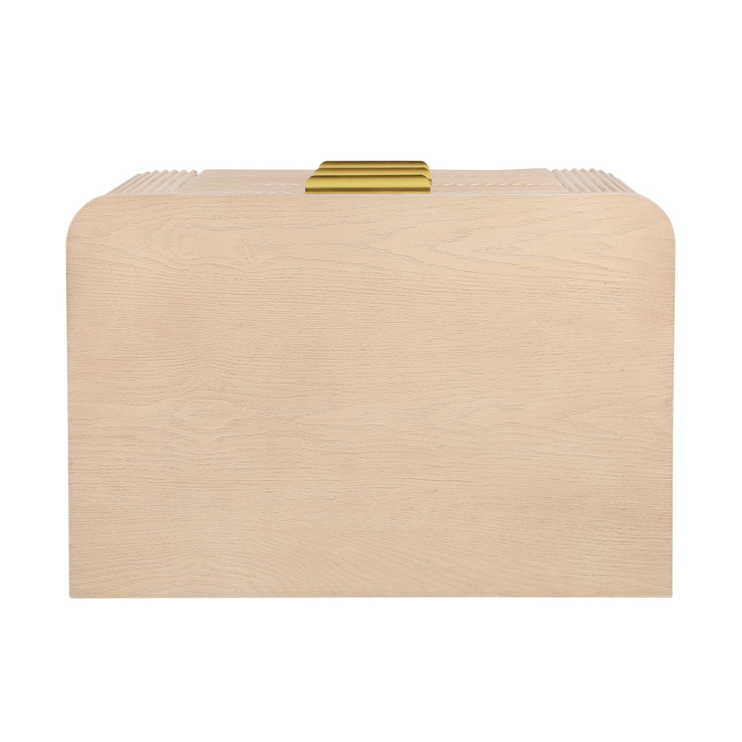 Mid - Century Fluted 3 Drawers Nightstand, Bedside Table with Curved Profile Design and Wide Gold Glossy Handles, End Table for Living Room, Bedroom, Easy Assembly, Champagne - 1st Choice Furniture Direct