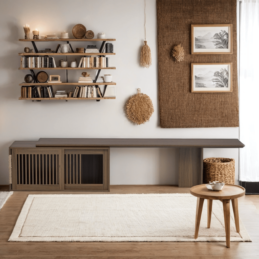 Mid-Century Modern 2 in 1 Cat Furniture 78' Extendable Walnut TV Stand (up to 100'), Entertainment Center Litter Box Enclosure with Cat Scratcher - 1st Choice Furniture Direct