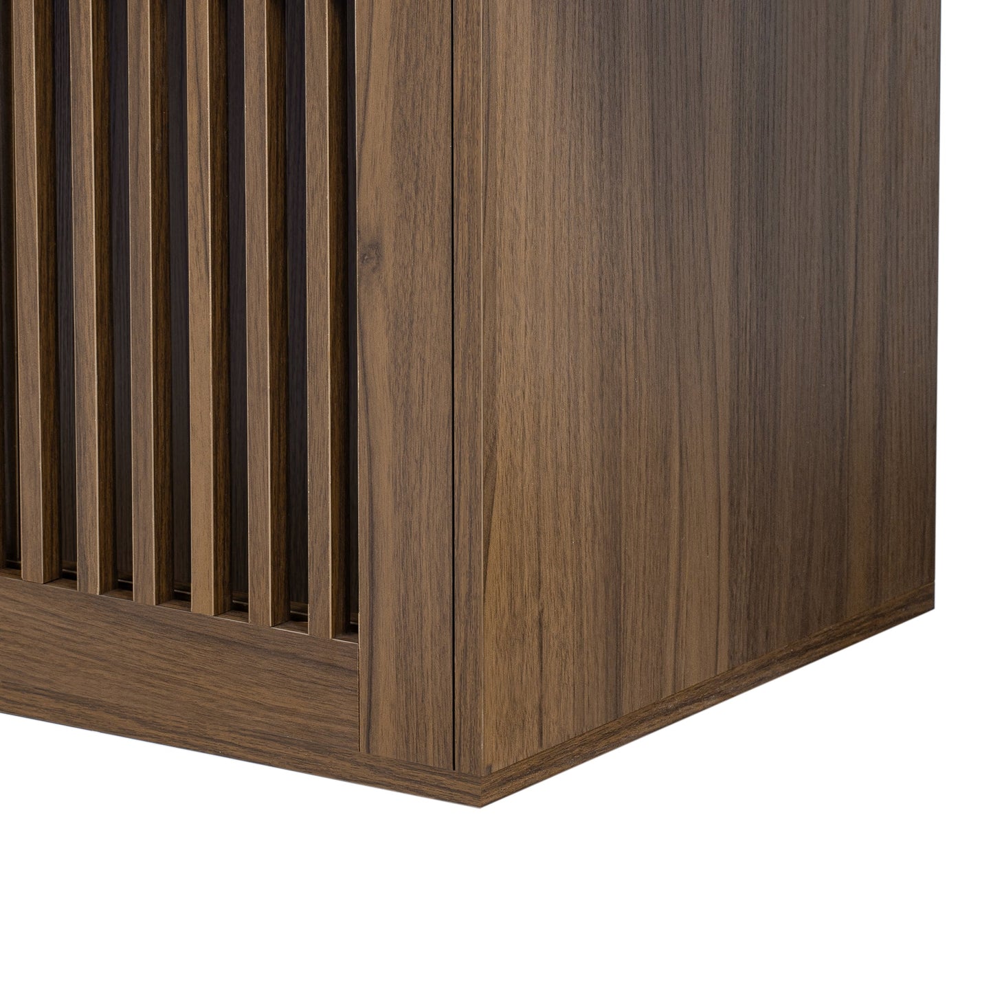 Mid-Century Modern 2 in 1 Cat Furniture 78' Extendable Walnut TV Stand (up to 100'), Entertainment Center Litter Box Enclosure with Cat Scratcher - 1st Choice Furniture Direct