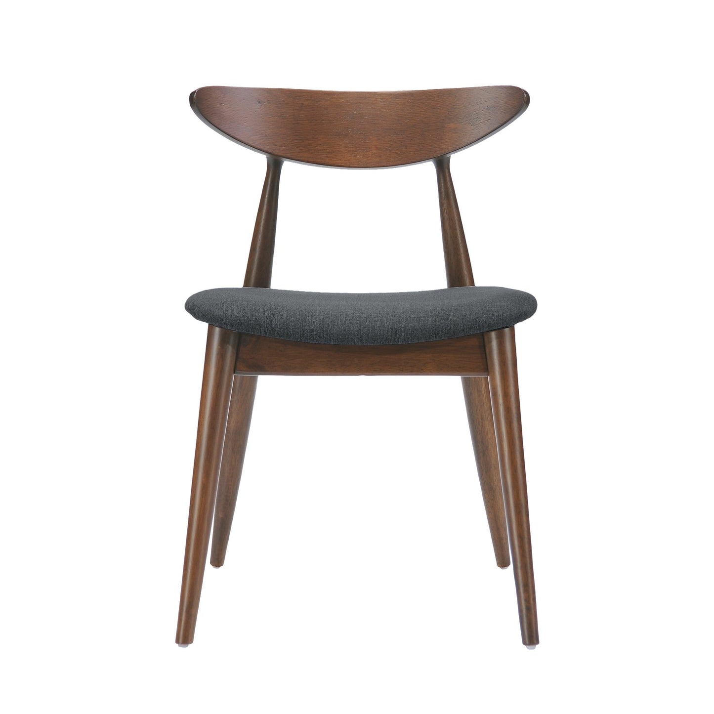 Mid - Century Modern 5 - Piece Dining Set with Rubberwood Frame, Ergonomic Chairs in Walnut and Charcoal Finish - 1st Choice Furniture Direct