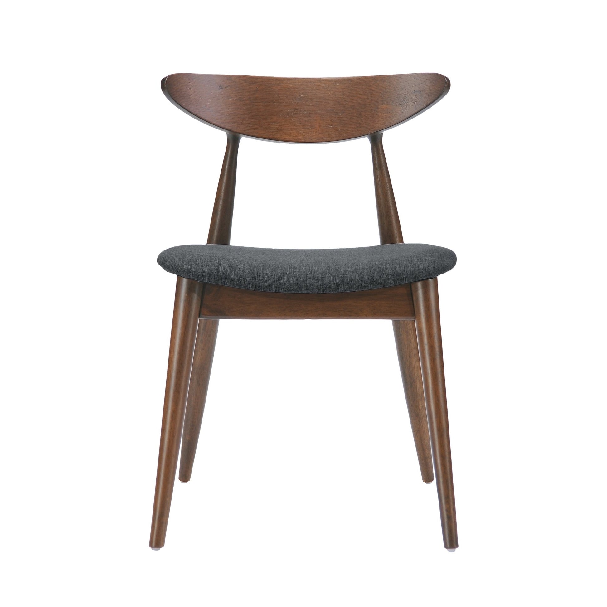 Mid - Century Modern 5 - Piece Dining Set with Rubberwood Frame, Ergonomic Chairs in Walnut and Charcoal Finish - 1st Choice Furniture Direct