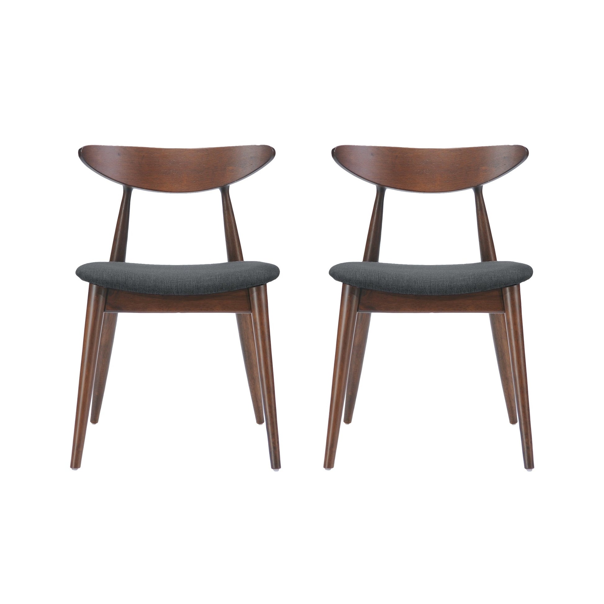 Mid - Century Modern 5 - Piece Dining Set with Rubberwood Frame, Ergonomic Chairs in Walnut and Charcoal Finish - 1st Choice Furniture Direct