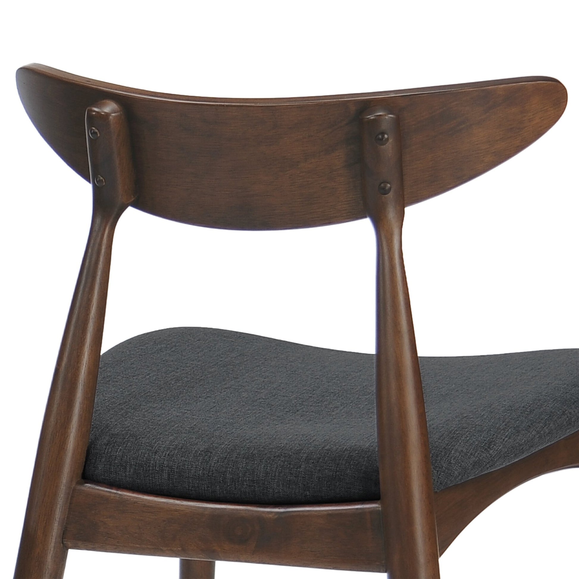 Mid - Century Modern 5 - Piece Dining Set with Rubberwood Frame, Ergonomic Chairs in Walnut and Charcoal Finish - 1st Choice Furniture Direct