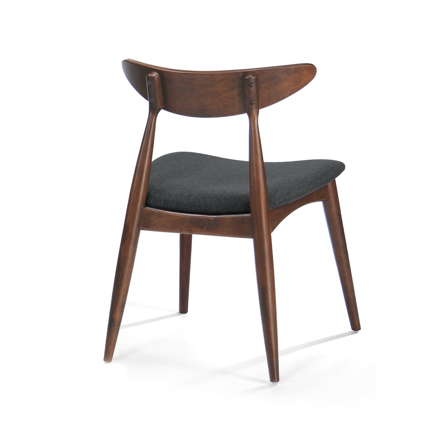 Mid - Century Modern 5 - Piece Dining Set with Rubberwood Frame, Ergonomic Chairs in Walnut and Charcoal Finish - 1st Choice Furniture Direct
