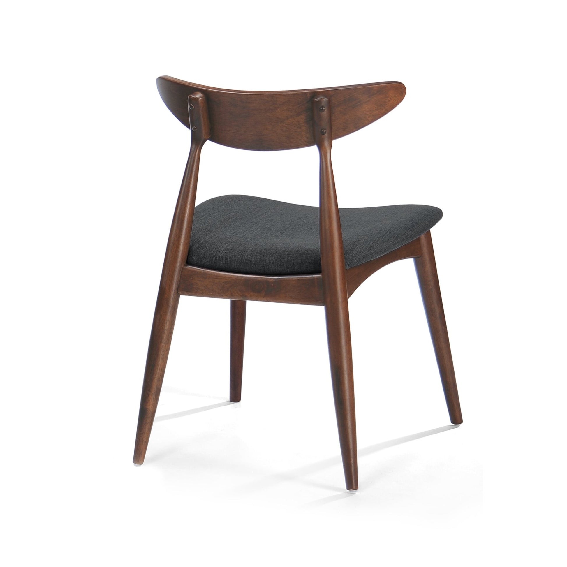 Mid - Century Modern 5 - Piece Dining Set with Rubberwood Frame, Ergonomic Chairs in Walnut and Charcoal Finish - 1st Choice Furniture Direct