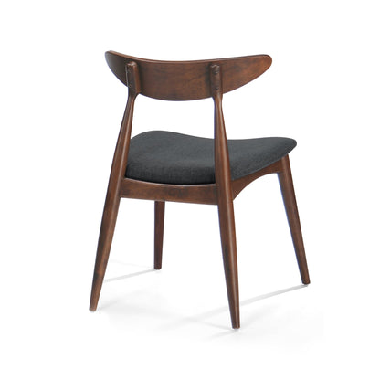 Mid - Century Modern 5 - Piece Dining Set with Rubberwood Frame, Ergonomic Chairs in Walnut and Charcoal Finish - 1st Choice Furniture Direct
