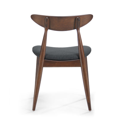 Mid - Century Modern 5 - Piece Dining Set with Rubberwood Frame, Ergonomic Chairs in Walnut and Charcoal Finish - 1st Choice Furniture Direct