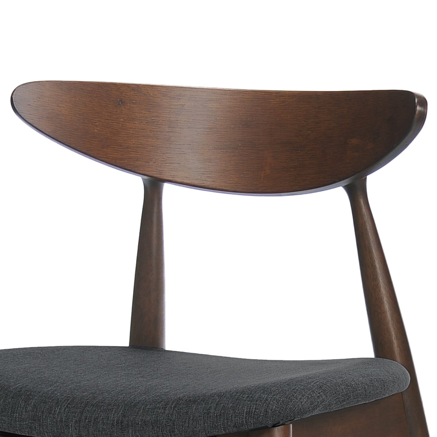 Mid - Century Modern 5 - Piece Dining Set with Rubberwood Frame, Ergonomic Chairs in Walnut and Charcoal Finish - 1st Choice Furniture Direct