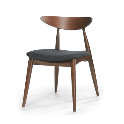 Mid - Century Modern 5 - Piece Dining Set with Rubberwood Frame, Ergonomic Chairs in Walnut and Charcoal Finish - 1st Choice Furniture Direct