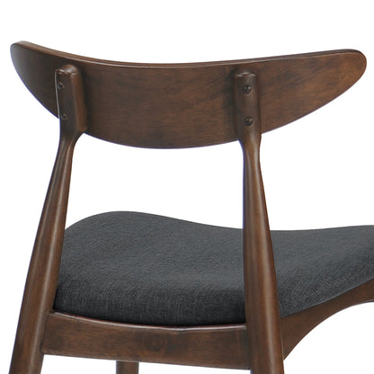 Mid - Century Modern 5 - Piece Dining Set with Rubberwood Frame, Ergonomic Chairs in Walnut and Charcoal Finish - 1st Choice Furniture Direct