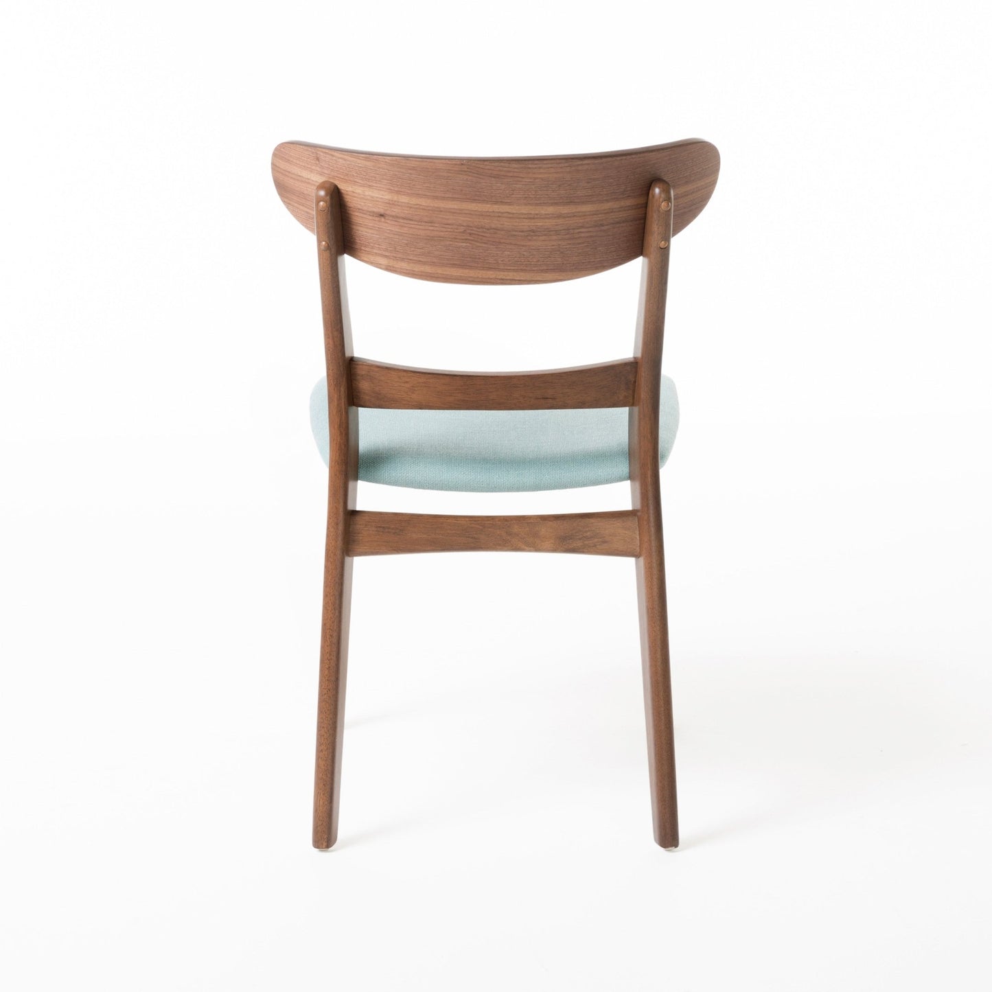 Mid - Century Modern 5 - Piece Dining Set with Rubberwood Frame, One Table and 4 Upholstered Chairs in Walnut and Mint Finish - 1st Choice Furniture Direct