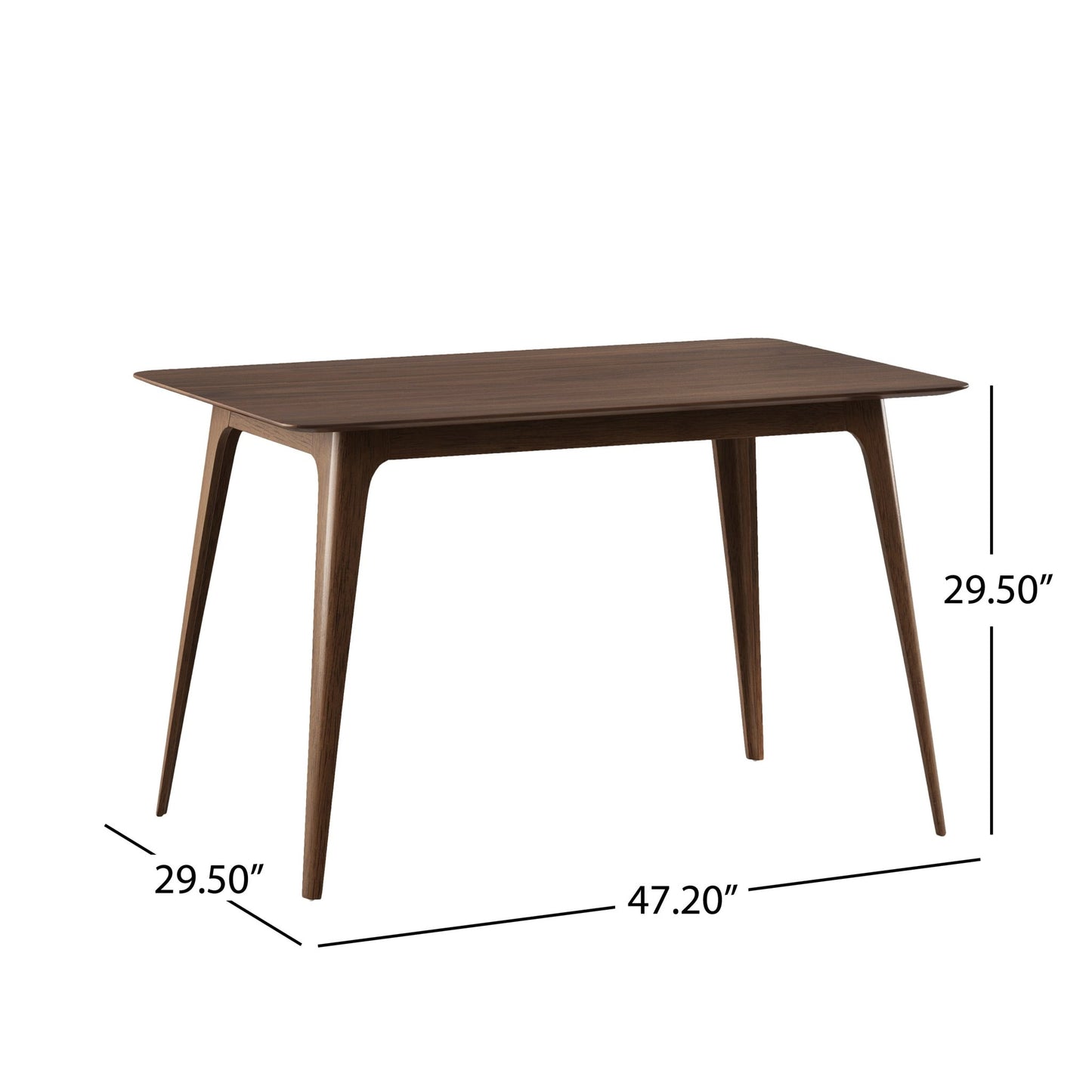 Mid - Century Modern 5 - Piece Dining Set with Solid Rubberwood Table and 4 Upholstered Chairs in Walnut and Light Beige - 1st Choice Furniture Direct