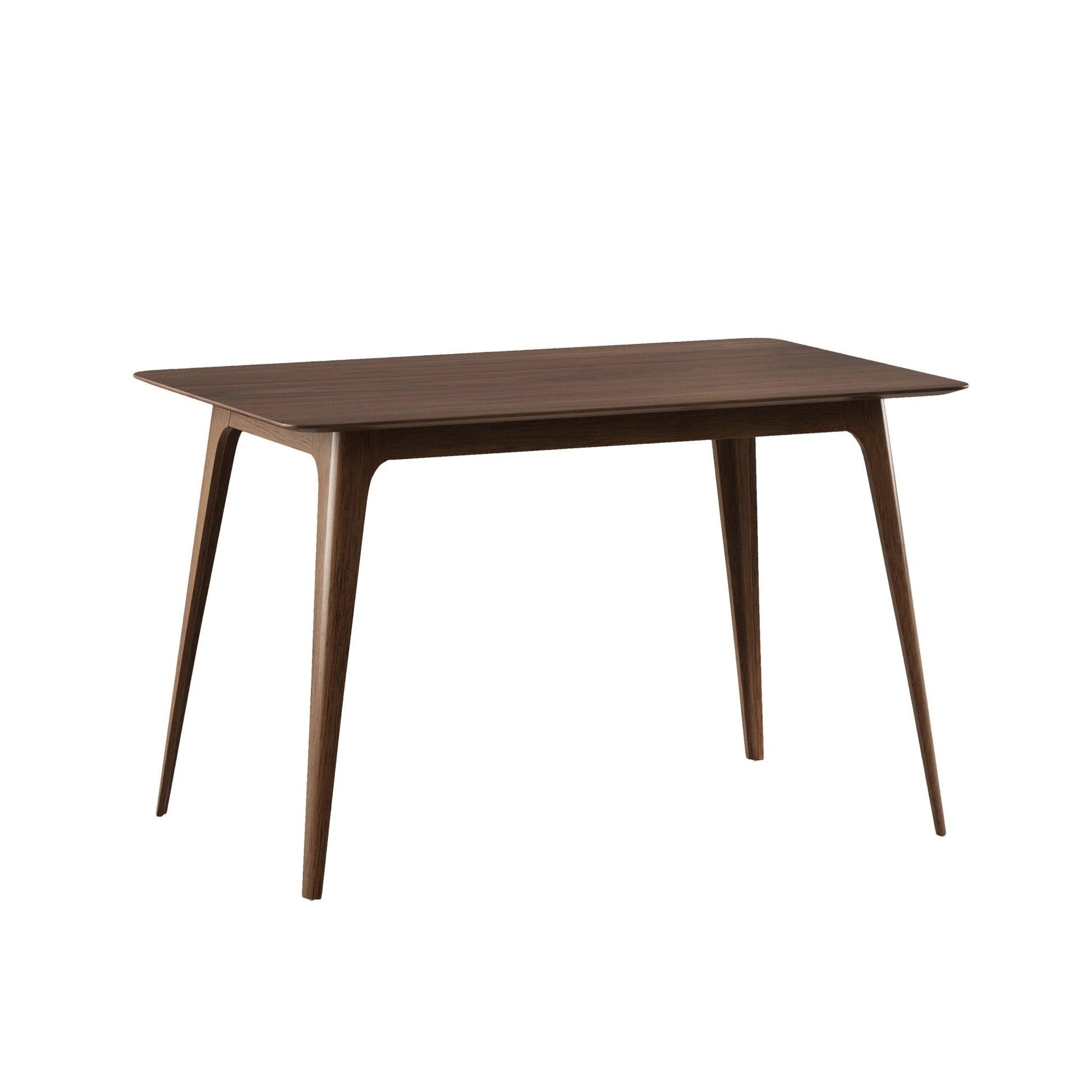 Mid - Century Modern 5 - Piece Dining Set with Solid Rubberwood Table and 4 Upholstered Chairs in Walnut and Light Beige - 1st Choice Furniture Direct