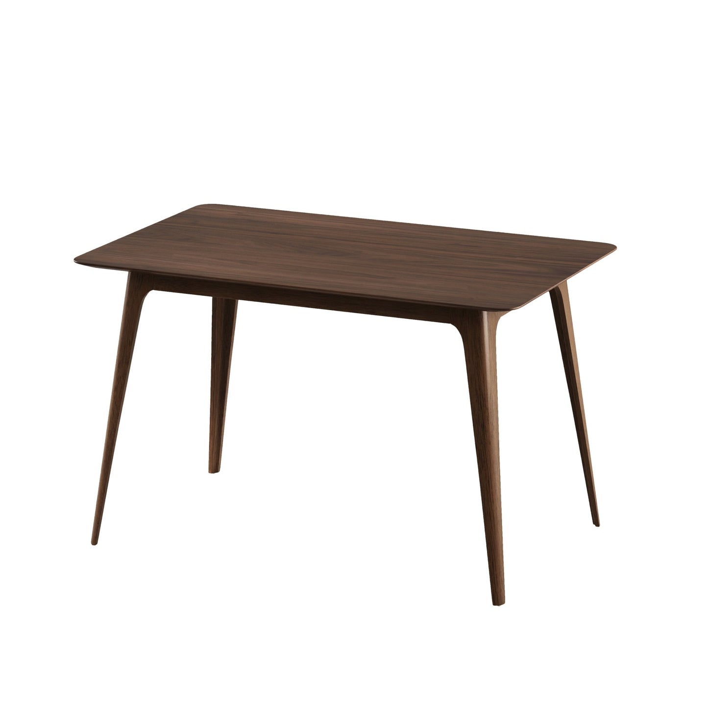 Mid - Century Modern 5 - Piece Dining Set with Solid Rubberwood Table and 4 Upholstered Chairs in Walnut and Light Beige - 1st Choice Furniture Direct