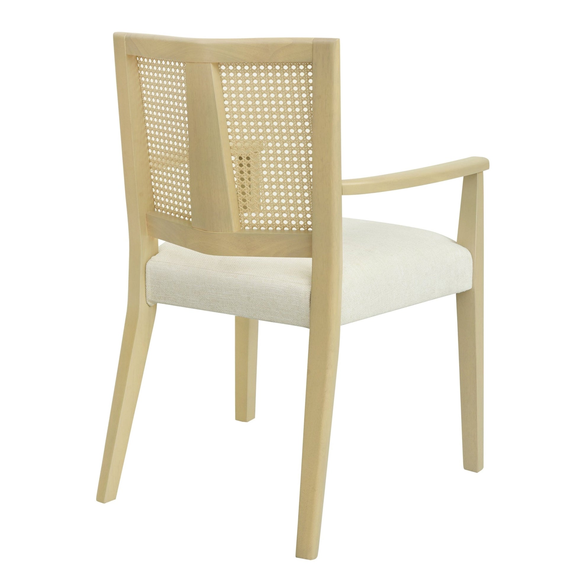 Mid - Century Modern ARM Dining Chair Set of 2 with Rattan Backrest - 1st Choice Furniture Direct