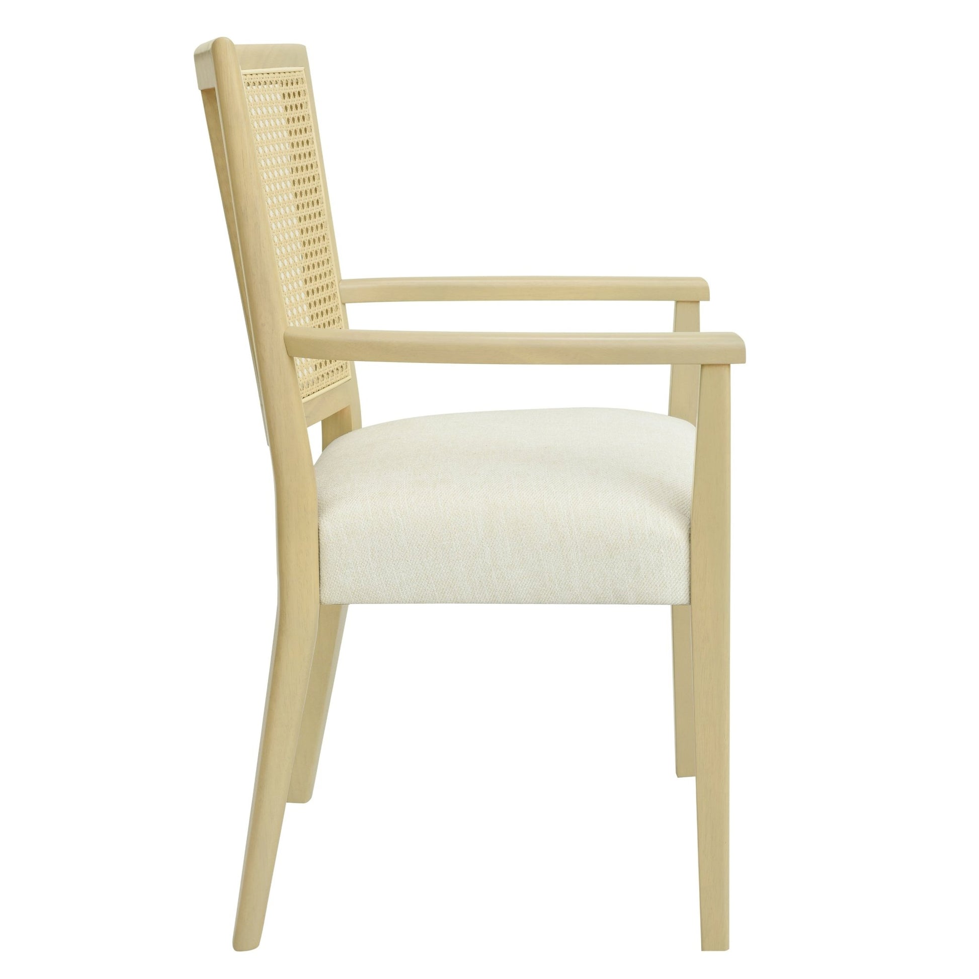 Mid - Century Modern ARM Dining Chair Set of 2 with Rattan Backrest - 1st Choice Furniture Direct