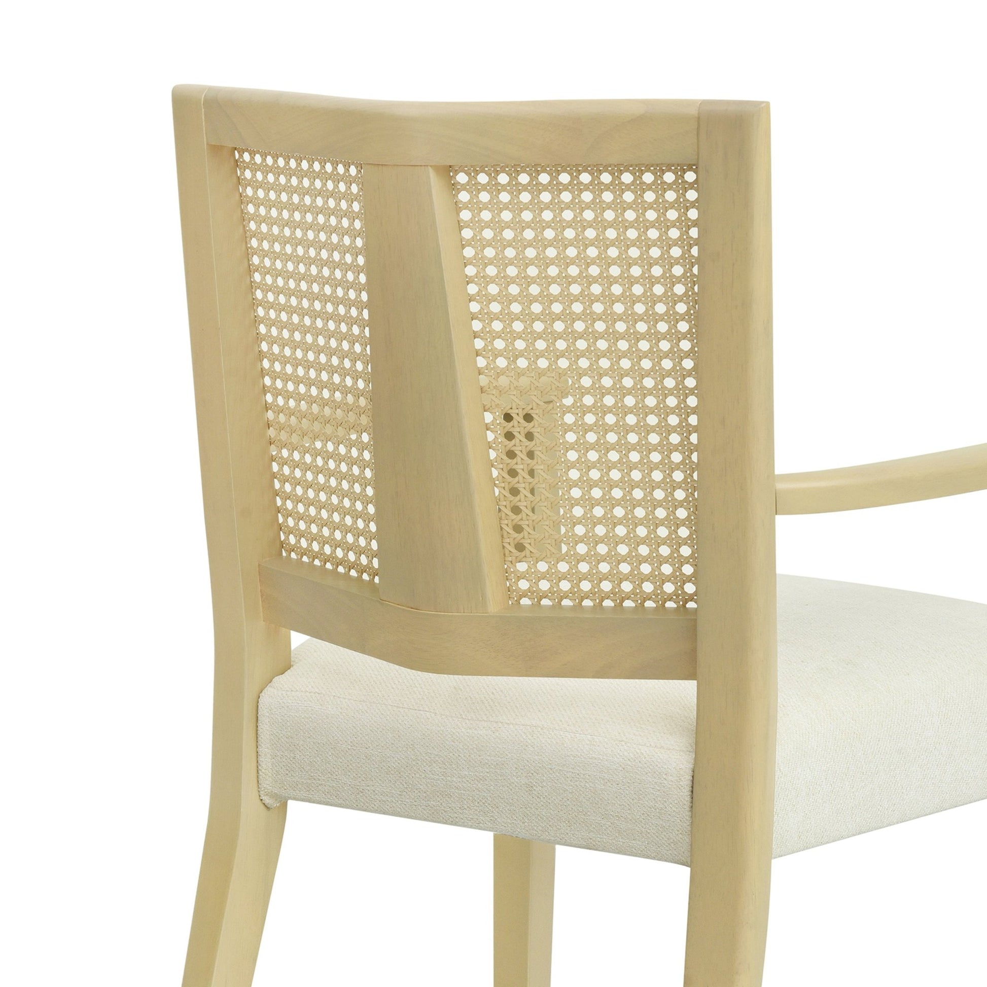 Mid - Century Modern ARM Dining Chair Set of 2 with Rattan Backrest - 1st Choice Furniture Direct