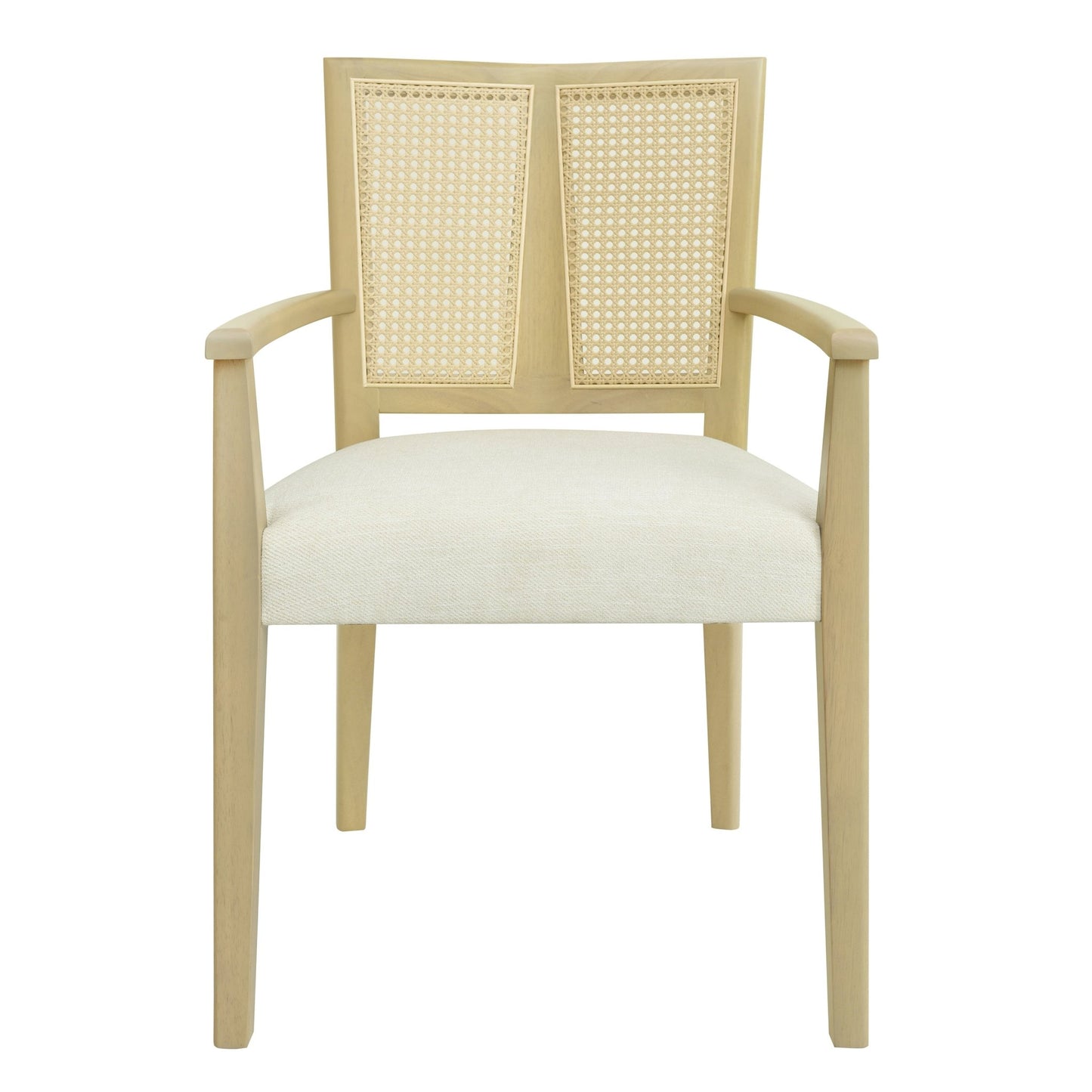 Mid - Century Modern ARM Dining Chair Set of 2 with Rattan Backrest - 1st Choice Furniture Direct