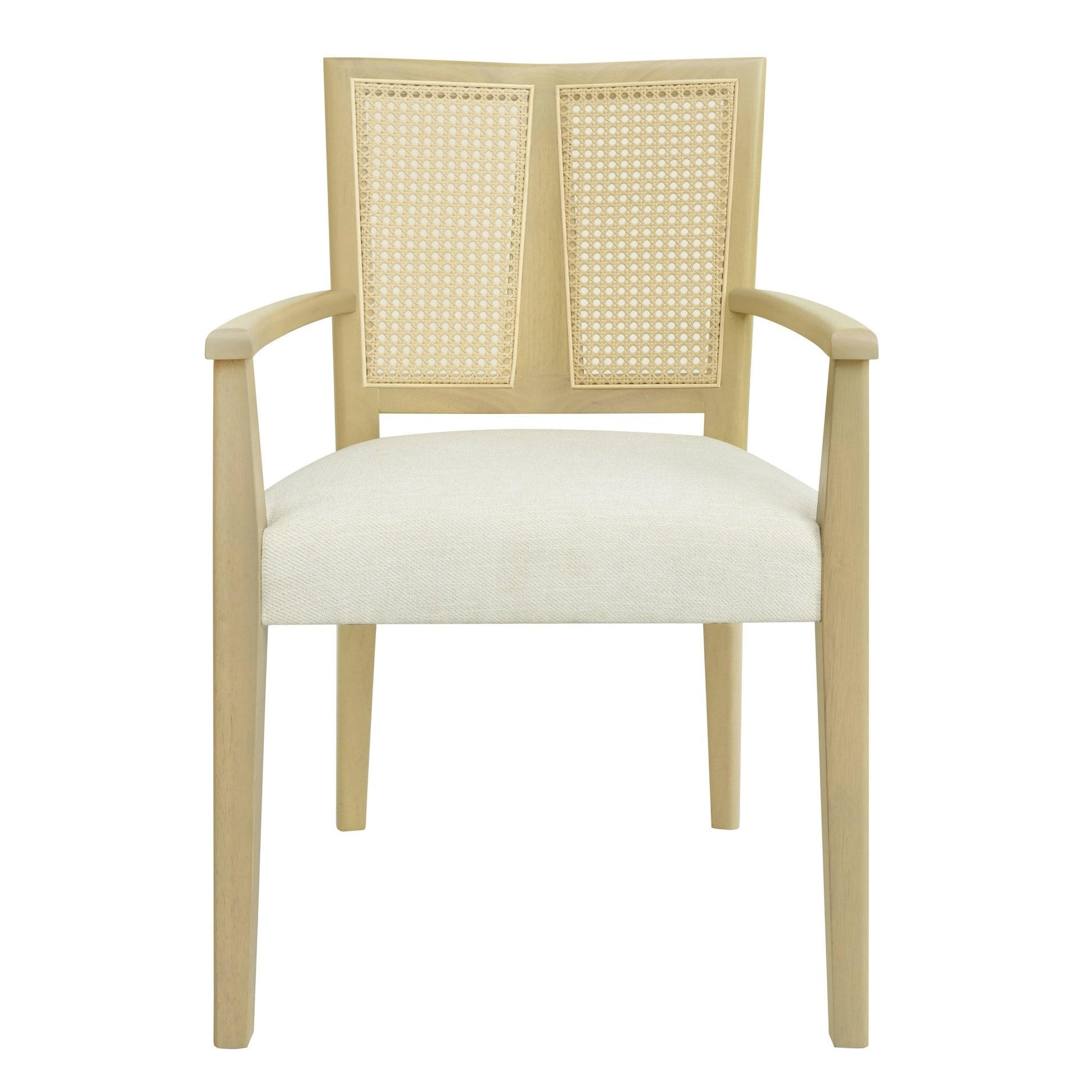 Mid - Century Modern ARM Dining Chair Set of 2 with Rattan Backrest - 1st Choice Furniture Direct