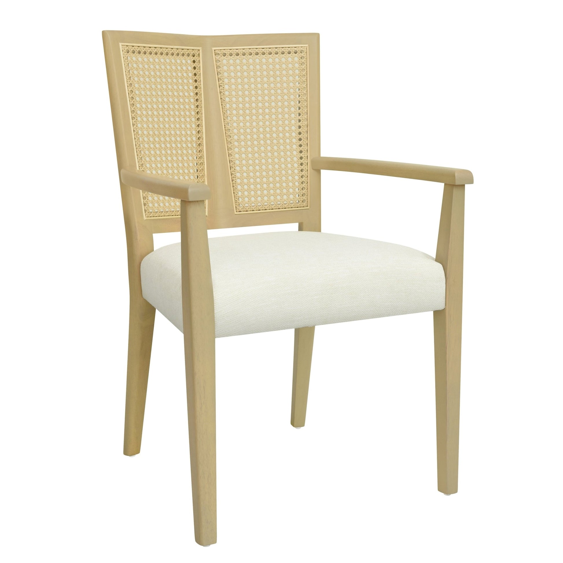 Mid - Century Modern ARM Dining Chair Set of 2 with Rattan Backrest - 1st Choice Furniture Direct