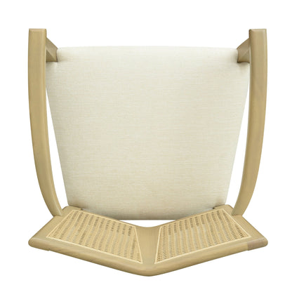 Mid - Century Modern ARM Dining Chair Set of 2 with Rattan Backrest - 1st Choice Furniture Direct