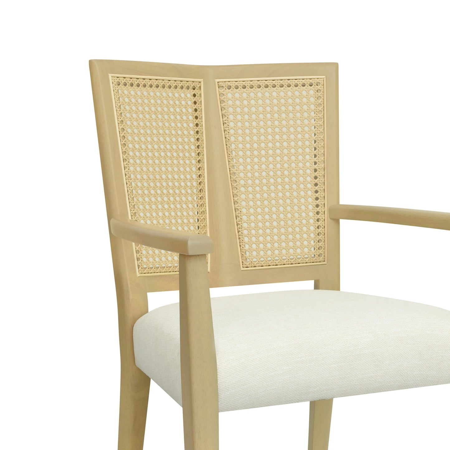 Mid - Century Modern ARM Dining Chair Set of 2 with Rattan Backrest - 1st Choice Furniture Direct