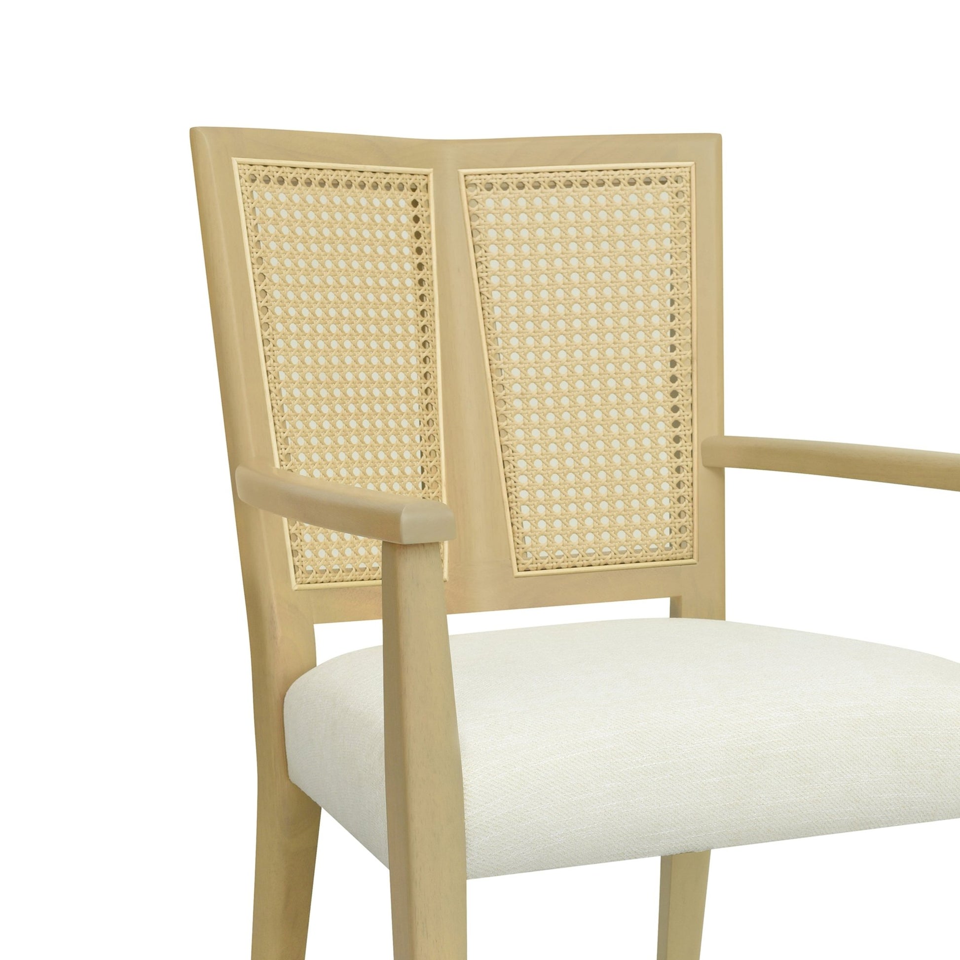 Mid - Century Modern ARM Dining Chair Set of 2 with Rattan Backrest - 1st Choice Furniture Direct