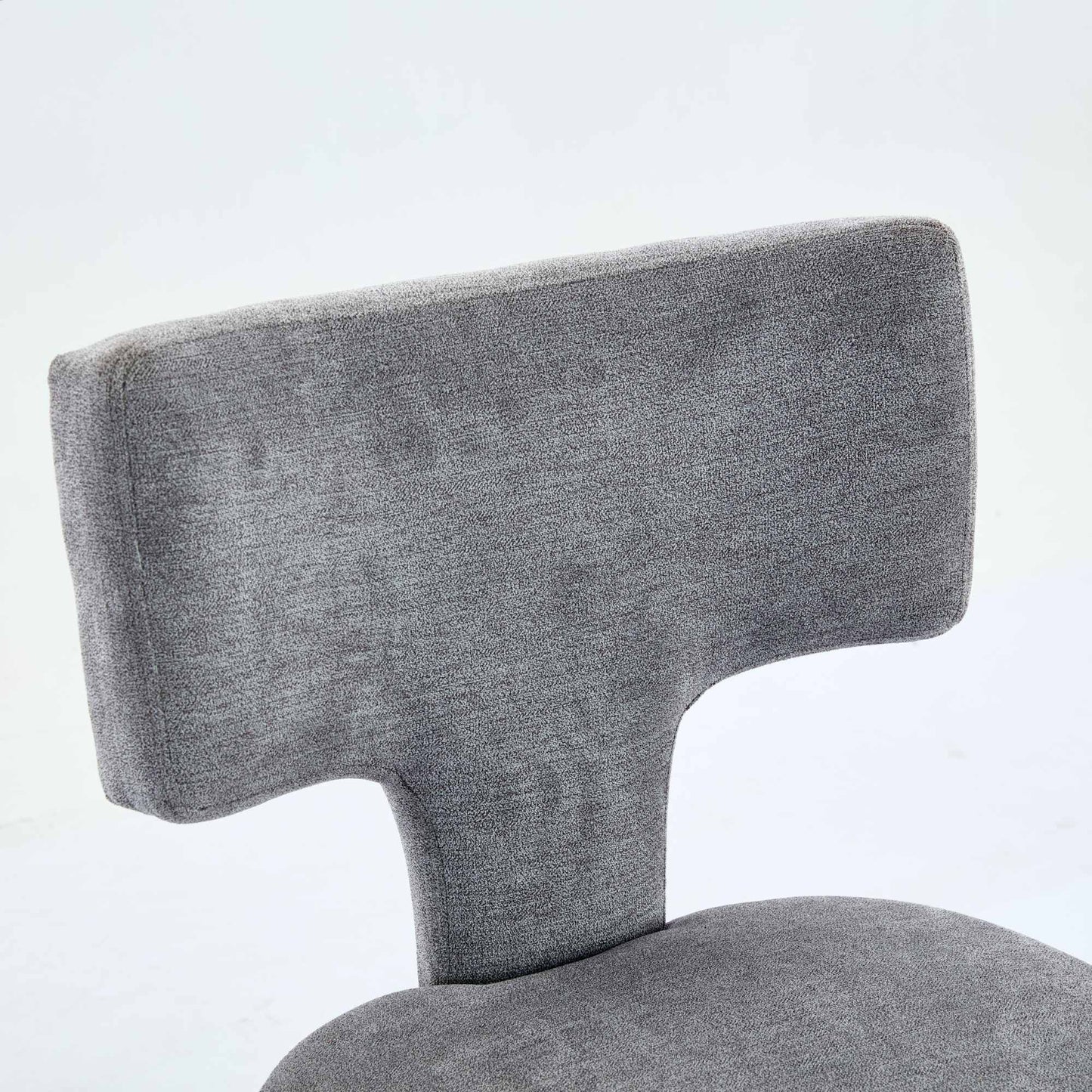 Mid Century Modern Counter Height Bar Stools Set of 2, Farmhouse Linen Fabric Upholstered Accent Chair Curved Backrest with Copper Nails around,Kitchen Chairs with Hardwood Frame, Gray - 1st Choice Furniture Direct