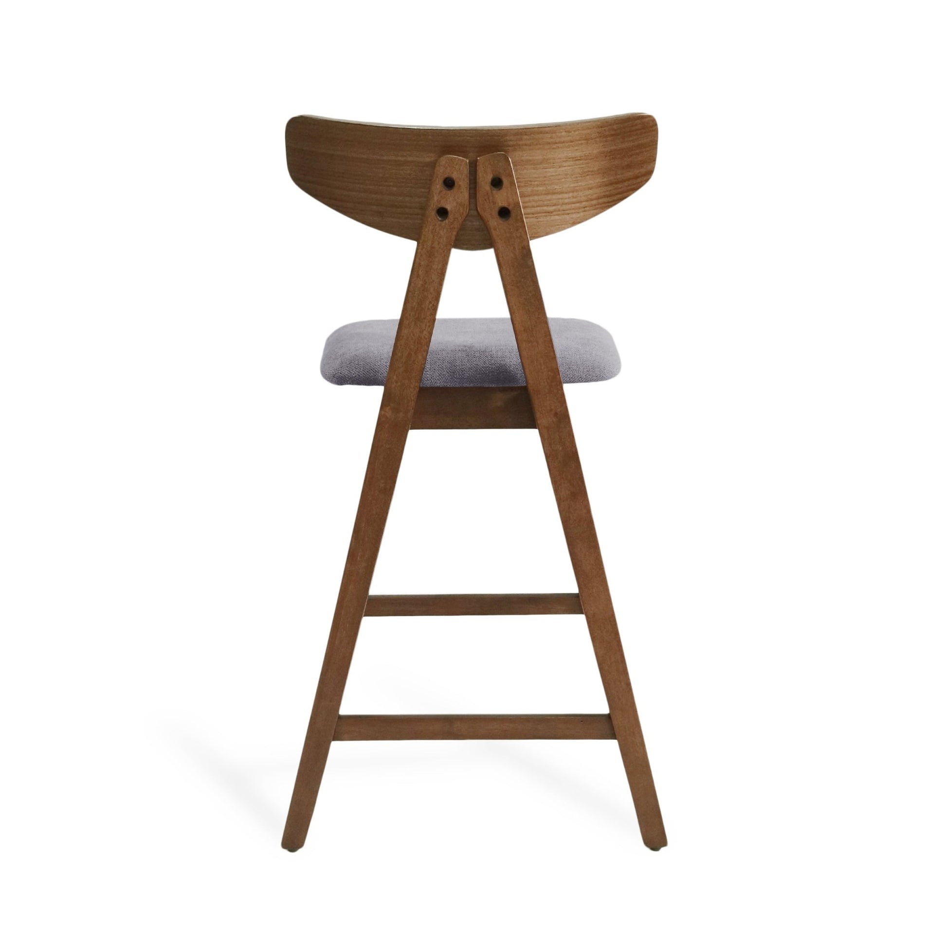 Mid - Century Modern Counter Stool Set of 2 with Upholstered Seating and Dark Grey Fabric - 1st Choice Furniture Direct