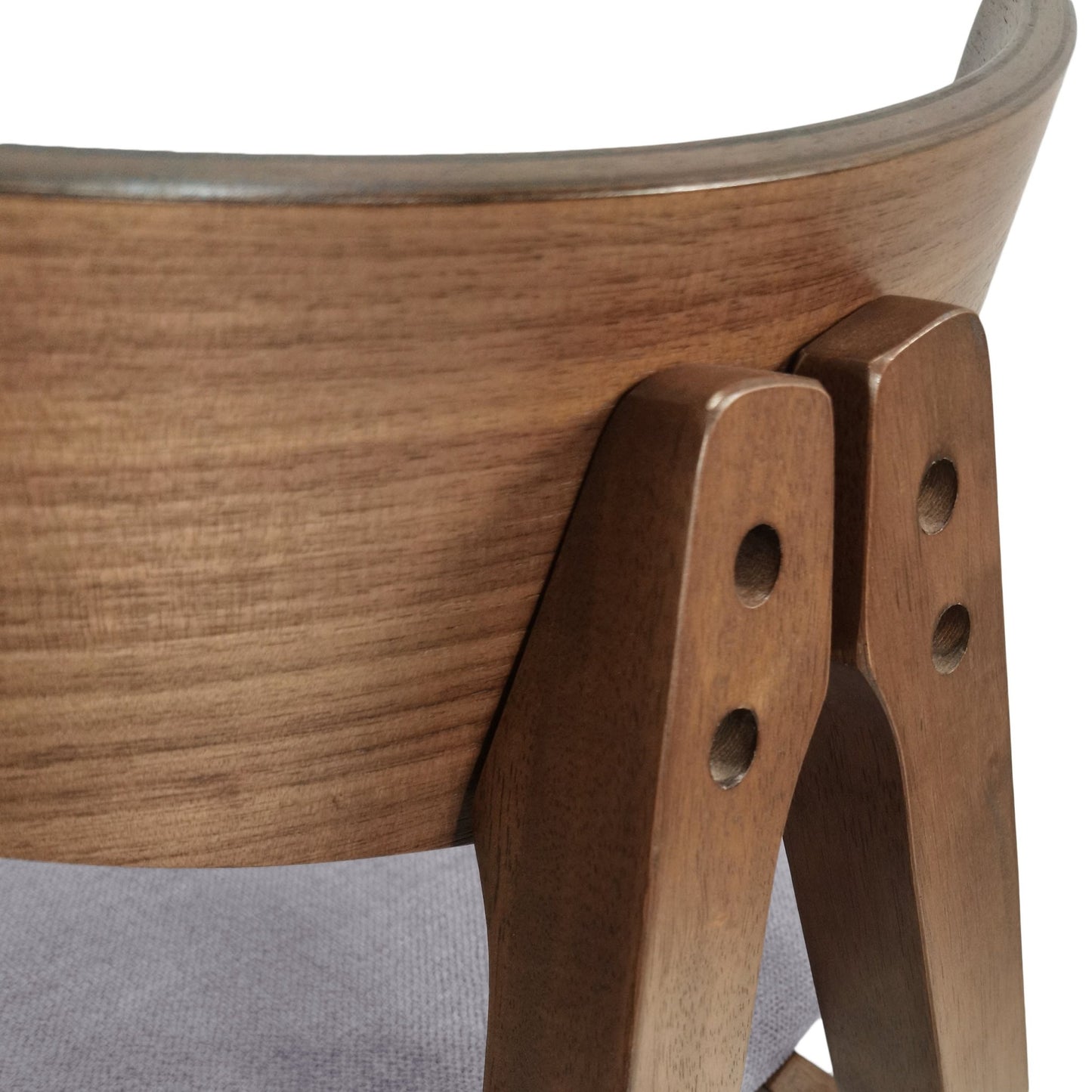 Mid - Century Modern Counter Stool Set of 2 with Upholstered Seating and Dark Grey Fabric - 1st Choice Furniture Direct