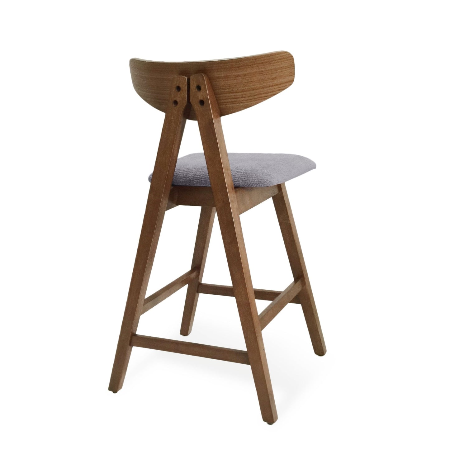 Mid - Century Modern Counter Stool Set of 2 with Upholstered Seating and Dark Grey Fabric - 1st Choice Furniture Direct