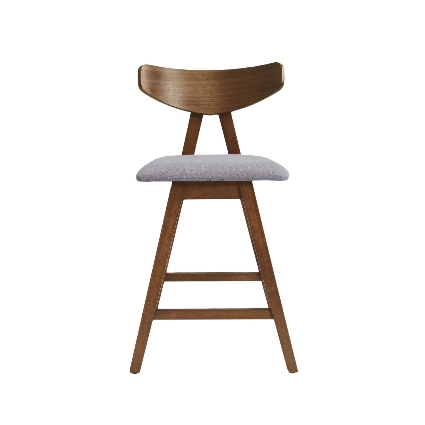 Mid - Century Modern Counter Stool Set of 2 with Upholstered Seating and Dark Grey Fabric - 1st Choice Furniture Direct