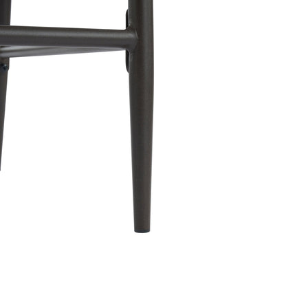 Mid - Century Modern Counter Stool Set with Iron Frame in Espresso and Beige Fabric - 1st Choice Furniture Direct