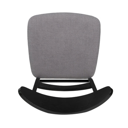 Mid - Century Modern Dining Chair with Upholstered Seat in Dark Grey Fabric - 1st Choice Furniture Direct