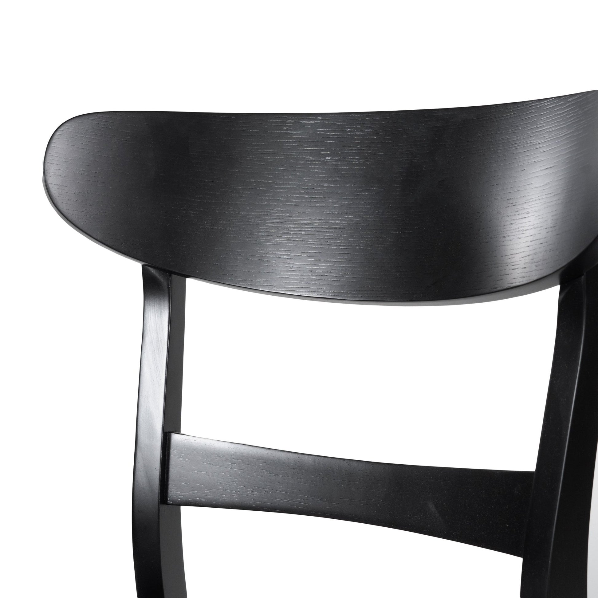 Mid - Century Modern Dining Chair with Upholstered Seat in Dark Grey Fabric - 1st Choice Furniture Direct