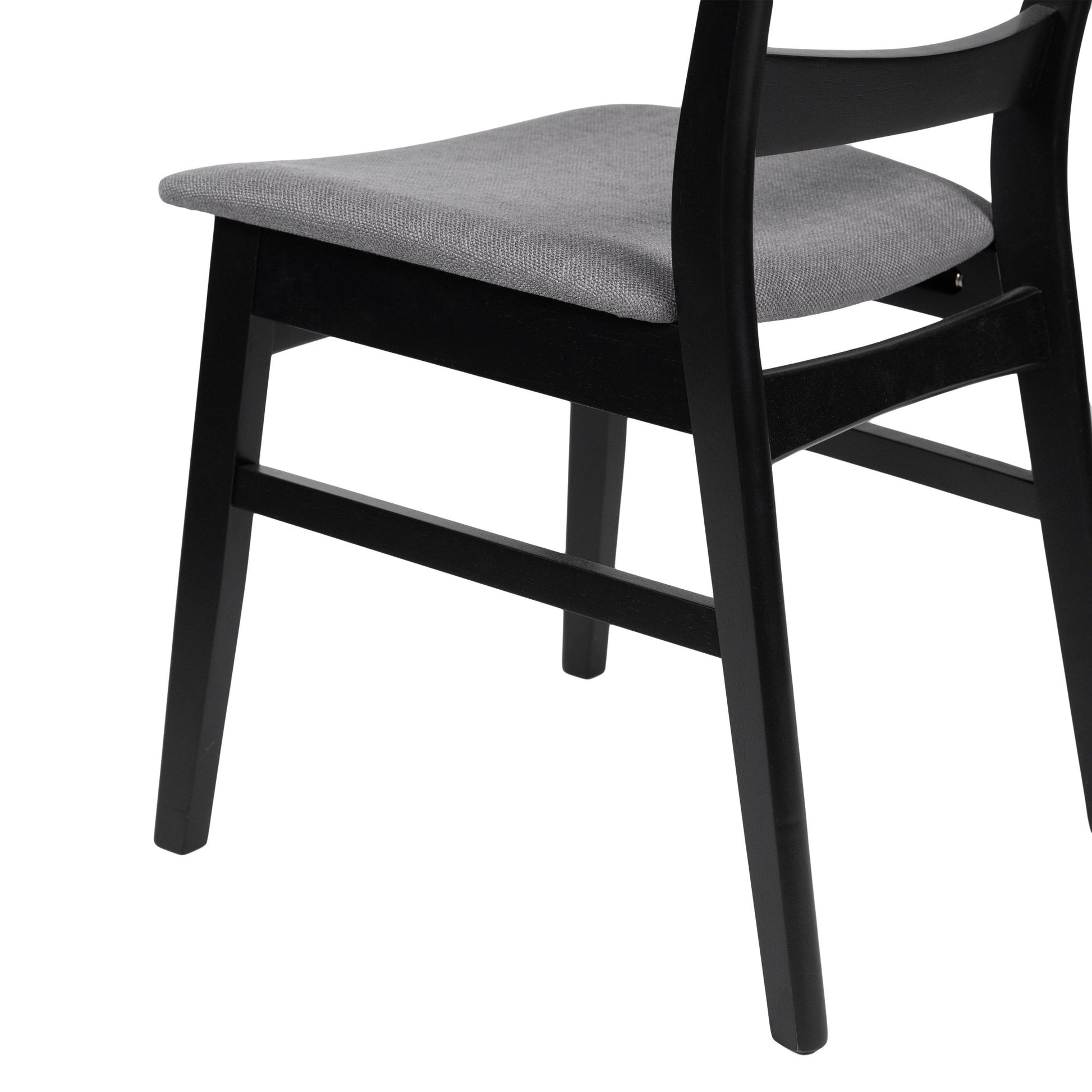 Mid - Century Modern Dining Chair with Upholstered Seat in Dark Grey Fabric - 1st Choice Furniture Direct