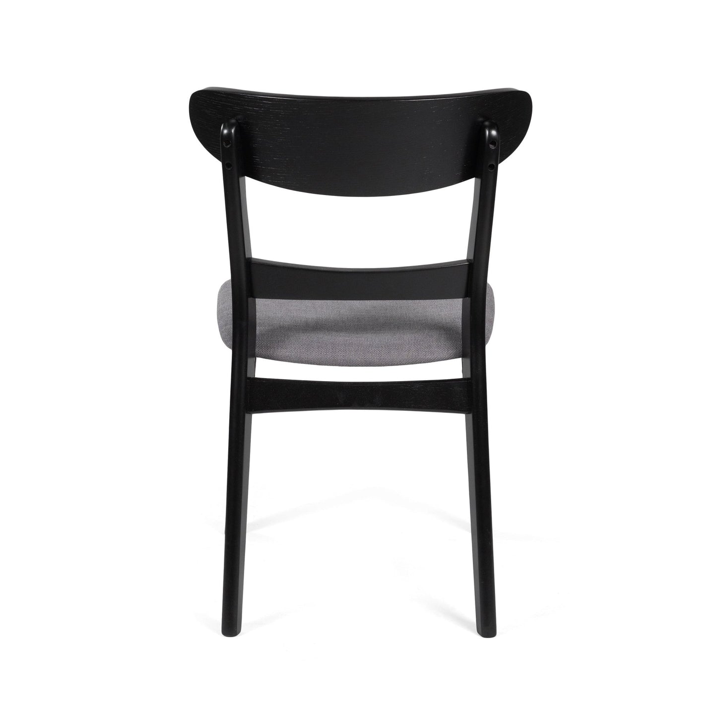 Mid - Century Modern Dining Chair with Upholstered Seat in Dark Grey Fabric - 1st Choice Furniture Direct