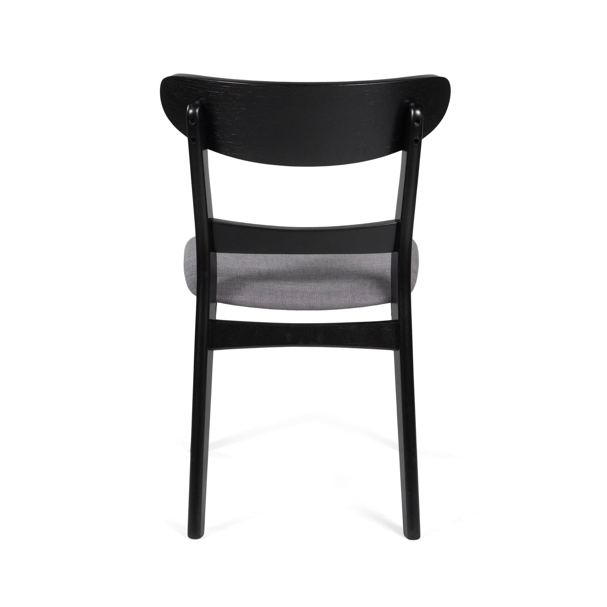 Mid - Century Modern Dining Chair with Upholstered Seat in Dark Grey Fabric - 1st Choice Furniture Direct