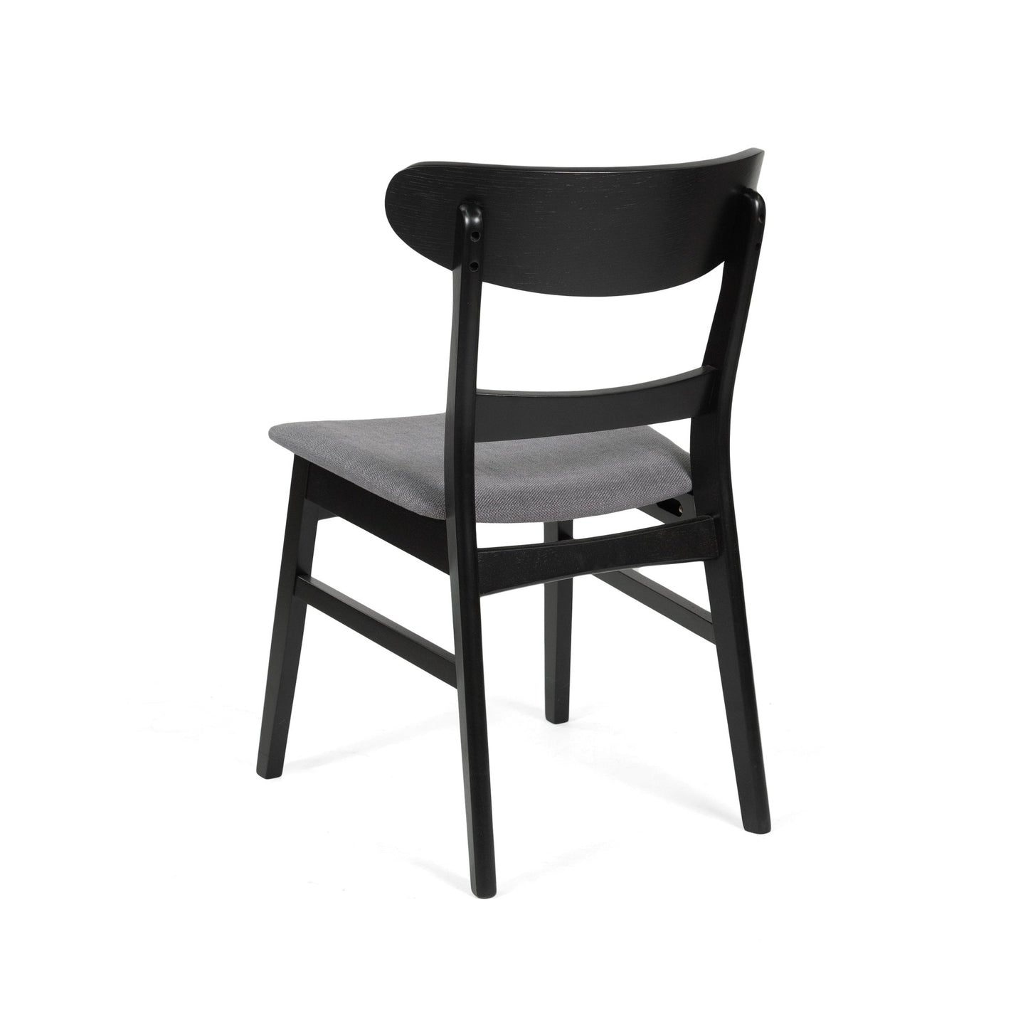 Mid - Century Modern Dining Chair with Upholstered Seat in Dark Grey Fabric - 1st Choice Furniture Direct