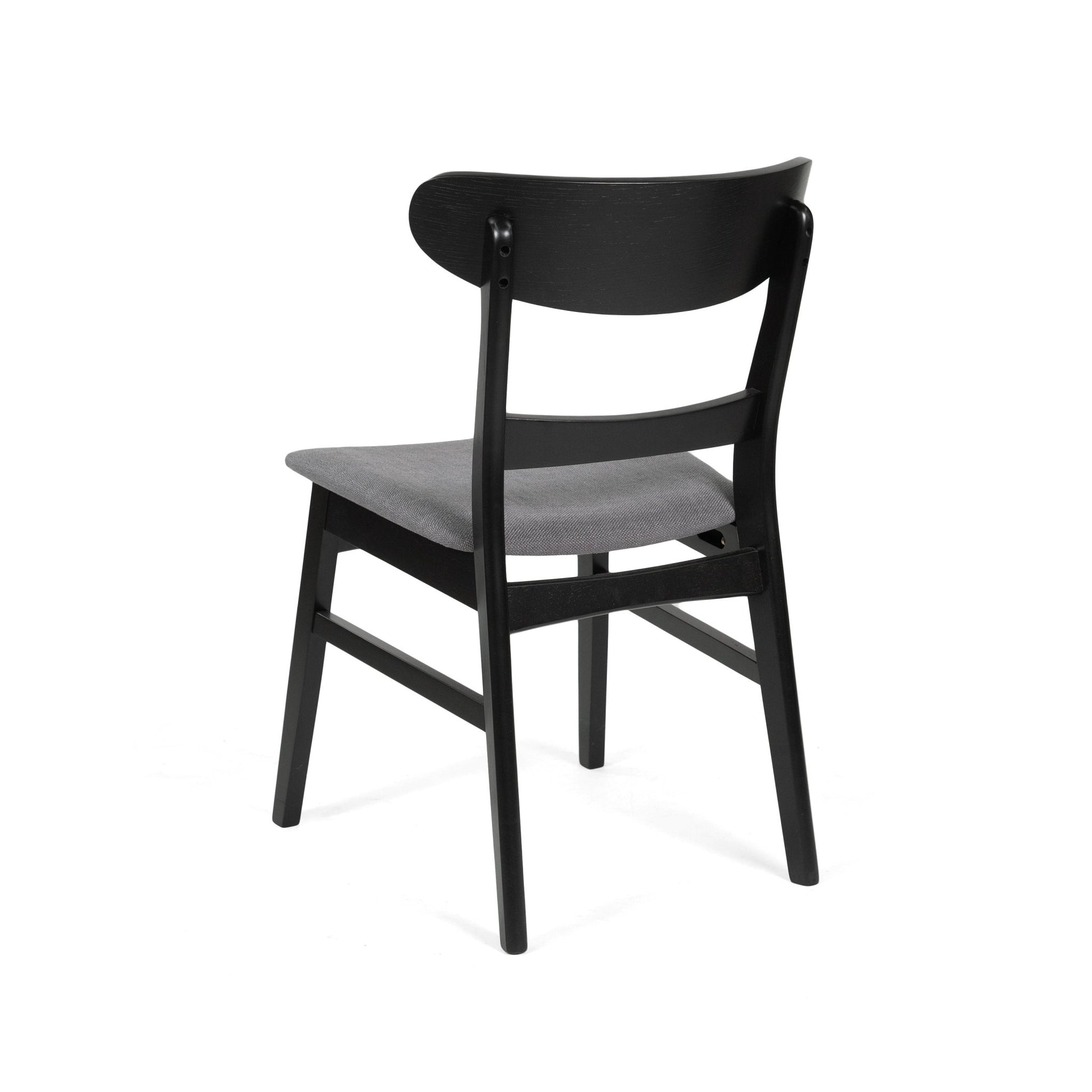 Mid - Century Modern Dining Chair with Upholstered Seat in Dark Grey Fabric - 1st Choice Furniture Direct