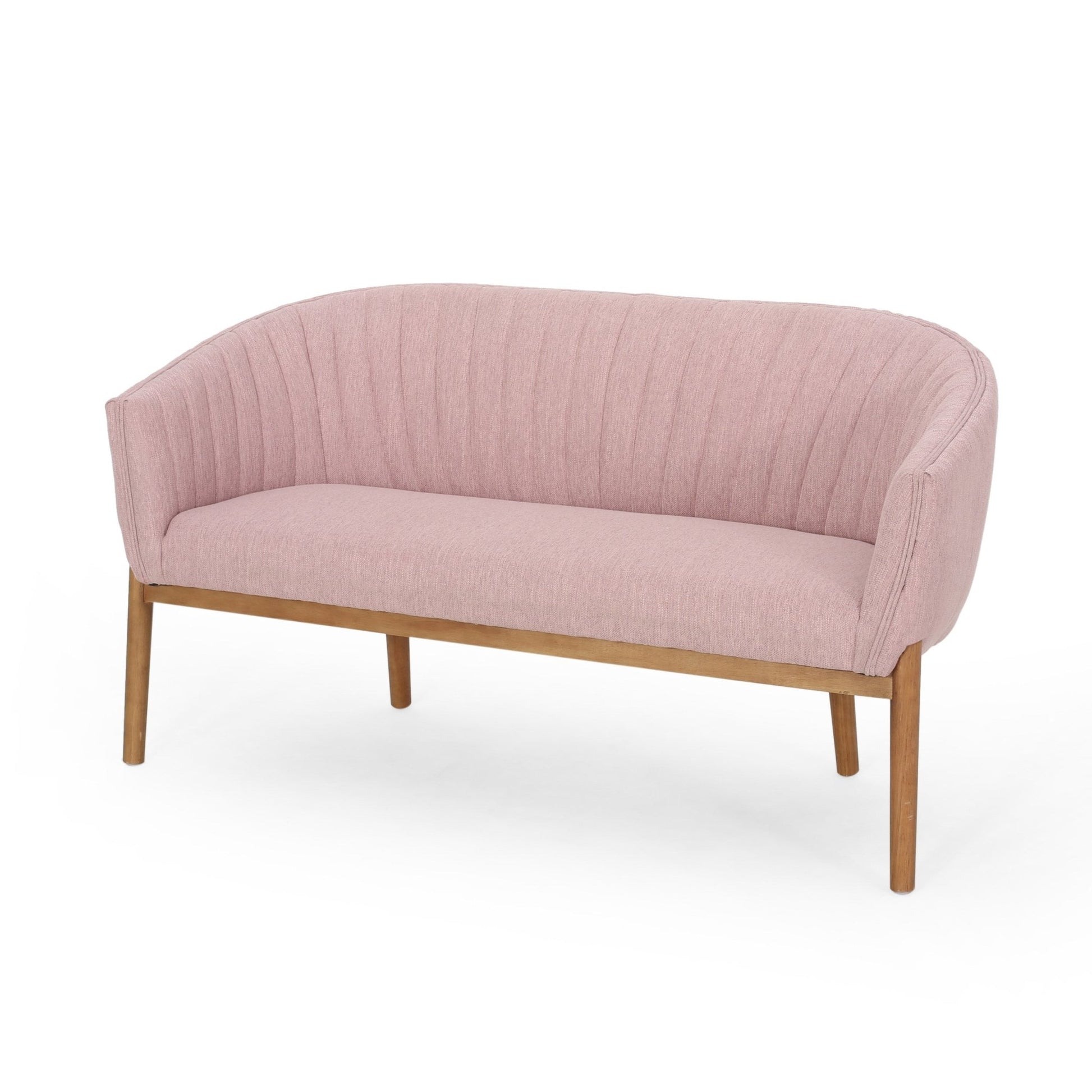 Mid Century Modern Loveseat with Channel Stitched Backrest - 1st Choice Furniture Direct